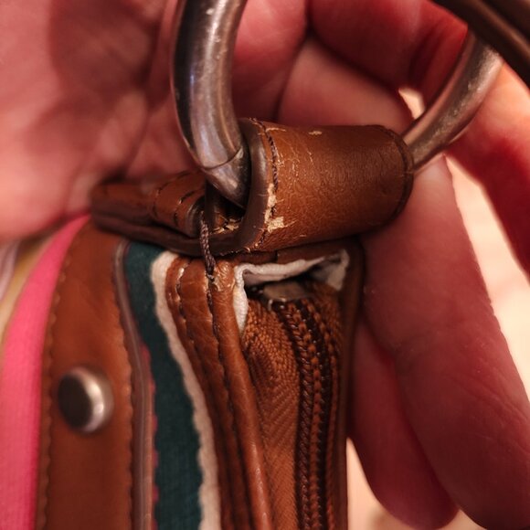 Fossil Multicolor Striped Canvas Crossbody Purse, Excellent Used Condition! - Picture 12 of 13